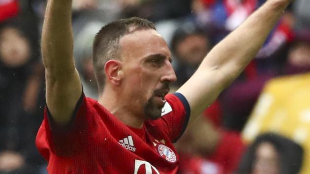 Bayern's Franck Ribery reacts after scoring a goal. (AP) Bayern's Franck Ribery reacts after scoring a goal. (AP)