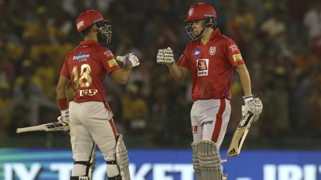 Mandeep Singh, left and Sam Curran of Kings XI Punjab celebrate after winning the encounter. (AP) Mandeep Singh, left and Sam Curran of Kings XI Punjab celebrate after winning the encounter. (AP)