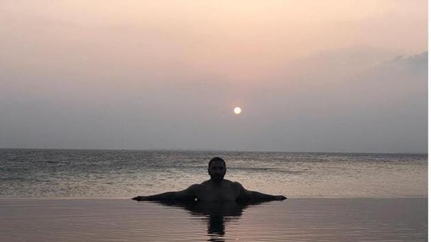 Deepika Padukone clicked this photo of Ranveer Singh in an infinity pool.(Instagram)