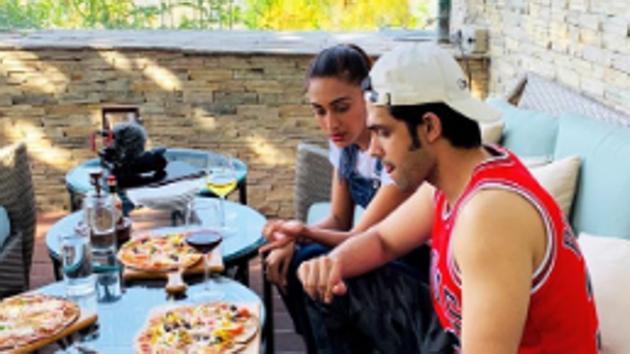 Kasautii Zindagi Kay actors Erica Fernandes and Parth Samthaan in Mussourie on Tuesday.