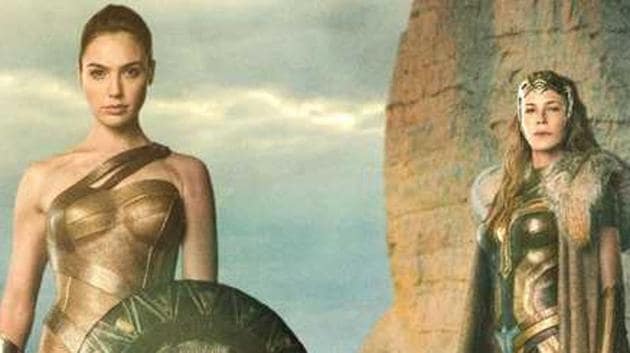 Gal Gadot as Wonder Woman, and Connie Nielsen as Hippolyta.