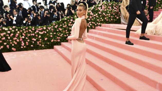 Hailey Bieber attends The Metropolitan Museum of Art's Costume Institute benefit gala celebrating the opening of the "Camp: Notes on Fashion" exhibition on Monday, May 6, 2019, in New York. (Photo by Charles Sykes/Invision/AP)(Charles Sykes/Invision/AP)