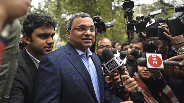 The Supreme Court allowed Karti Chidambaram, who is facing criminal cases being probed by the ED and CBI, to travel to the US, Germany and Spain this month. A bench comprising Chief Justice Ranjan Gogoi and Justice Deepak Gupta and Sanjiv Khanna said this nod to travel abroad was subject to compliance of conditions imposed earlier. (Sanchit Khanna / HT File) The Supreme Court allowed Karti Chidambaram, who is facing criminal cases being probed by the ED and CBI, to travel to the US, Germany and Spain this month. A bench comprising Chief Justice Ranjan Gogoi and Justice Deepak Gupta and Sanjiv Khanna said this nod to travel abroad was subject to compliance of conditions imposed earlier. (Sanchit Khanna / HT File)