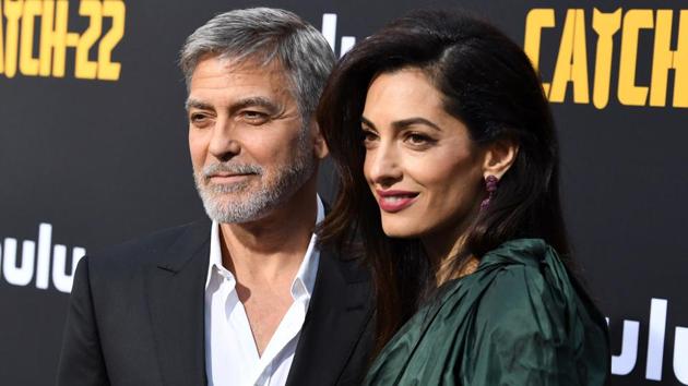 George Clooney and Amal Clooney attend the U.S. premiere of Hulu's Catch-22 at TCL Chinese Theatre.(AFP)