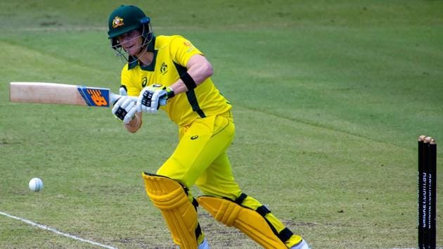 Australian player Steve Smith bats during the second of three warm up matches against New Zealand in Brisbane on May 8, 2019. (Photo by Patrick HAMILTON / AFP). (AFP) Australian player Steve Smith bats during the second of three warm up matches against New Zealand in Brisbane on May 8, 2019. (Photo by Patrick HAMILTON / AFP). (AFP)