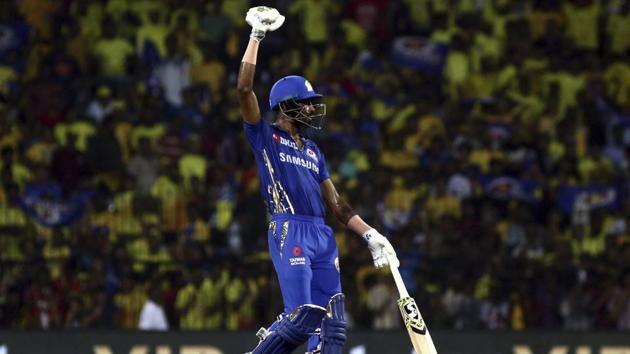 Hardik Pandya of Mumbai Indians celebrates as they defeat Chennai Super Kings. (AP) Hardik Pandya of Mumbai Indians celebrates as they defeat Chennai Super Kings. (AP)