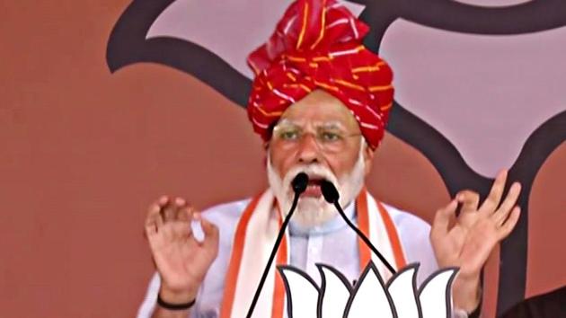 Prime Minister Modi addresses a rally in Fatehabad. “The Congress and its mahamilawati allies have already given up the battle in anticipation of the election results on May 23. In Delhi, their intentions of forming a ‘khichri-waali’ sarkar will not see the light of day. The BJP government is working round-the-clock to make India a superpower in the near future,” Modi said. (ANI) Prime Minister Modi addresses a rally in Fatehabad. “The Congress and its mahamilawati allies have already given up the battle in anticipation of the election results on May 23. In Delhi, their intentions of forming a ‘khichri-waali’ sarkar will not see the light of day. The BJP government is working round-the-clock to make India a superpower in the near future,” Modi said. (ANI)