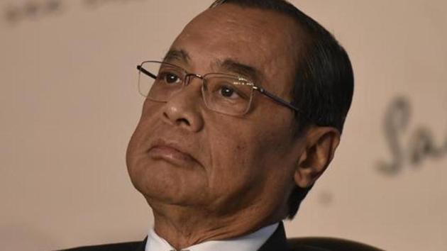 Chief Justice of India Ranjan Gogoi seen during the book launch of Beyond The Name by Justice V K Sabharwal, in New Delhi, India, on Monday, January 14, 2019.(Vipin Kumar/HT PHOTO)