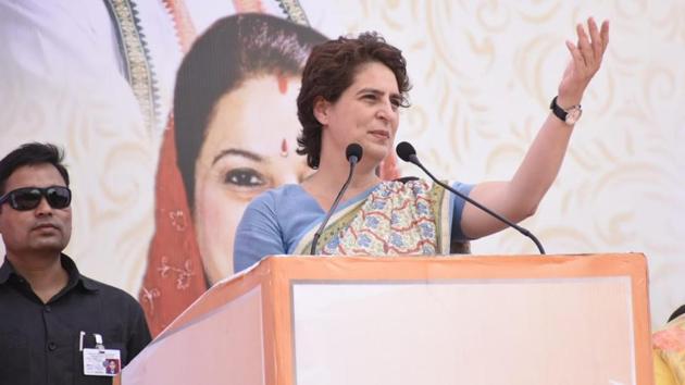 Congress general secretary Priyanka Gandhi Vadra hit out at Prime Minister Narendra Modi at election rallies in UP on Thursday. (SUBHANKAR CHAKRABORTY/HT PHOTO) Congress general secretary Priyanka Gandhi Vadra hit out at Prime Minister Narendra Modi at election rallies in UP on Thursday. (SUBHANKAR CHAKRABORTY/HT PHOTO)
