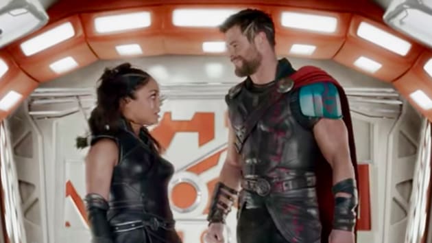 Thor and Valkyrie in a still from Thor: Ragnarok.