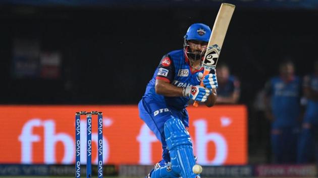 Delhi Capitals cricketer Rishabh Pant plays a shot during the 2019 Indian Premier League (IPL) eliminator Twenty20 cricket match between Sunrisers Hyderabad and Delhi Capitals(AFP)