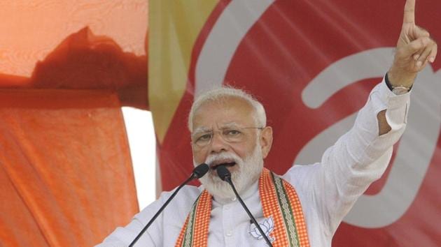 Prime Minister Narendra Modi had called former prime minister Rajiv Gandhi ‘corrupt no. 1’ during an election rally.(Samir Jana/HT Photo)