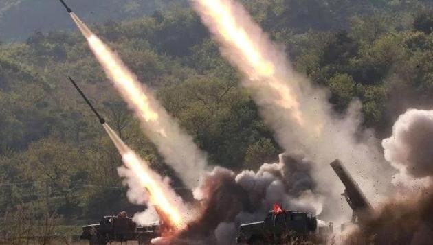 Photos released by state media on Friday showed Thursday’s test involved the same weapon. (AFP) Photos released by state media on Friday showed Thursday’s test involved the same weapon. (AFP)