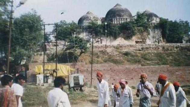 The Supreme Court will on Friday hear the politically sensitive Ram Janmabhoomi-Babri Masjid land dispute case and may take up the report of the mediation panel tasked with exploring the possibility of an amicable settlement of the decades-old issue.(HT Photo)