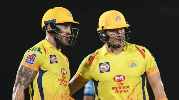 Faf du Plessis and Shane Watson starred in Chennai Super Kings’ win over Delhi Capitals in Visakhapatnam on Friday.(AFP)