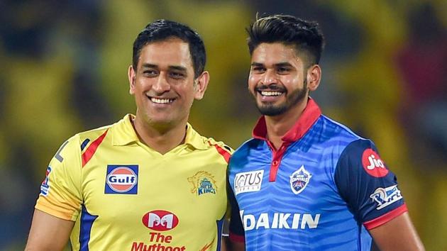 CSK Skipper MS Dhoni with DC's Shreyas Iyer. (PTI) CSK Skipper MS Dhoni with DC's Shreyas Iyer. (PTI)