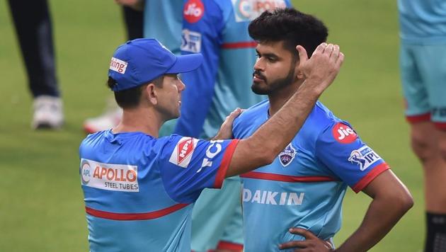 DC head Coach Ricky Ponting with captain Shreyas Iyer during a training session. (PTI) DC head Coach Ricky Ponting with captain Shreyas Iyer during a training session. (PTI)