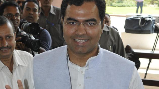 In 2014, BJP’s Parvesh Verma,43, son of former chief minister Sahib Singh Verma, won the West Delhi seat by a margin of around 2.86 lakh votes—the highest in Delhi.(Sonu Mehta.HT File Photo)