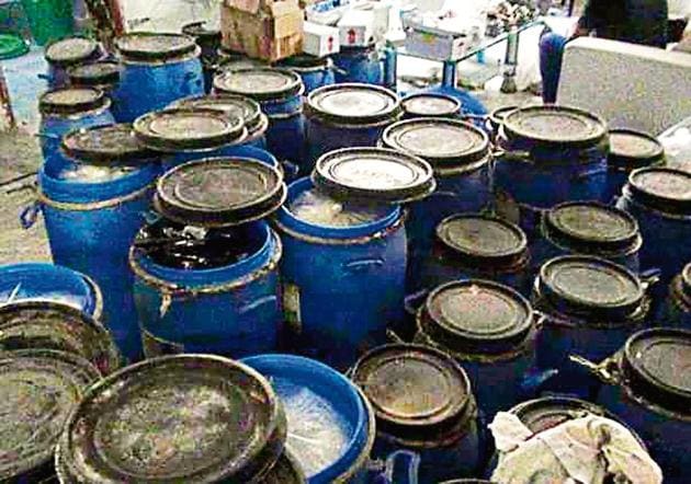 Several canisters and boxes filled with the drug were found in the Greater Noida house.(Sourced)