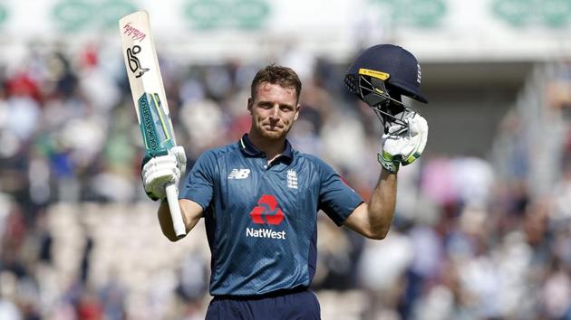 England's Jos Buttler reacts as he leaves after his Innings of 110 not out during the second One Day International (ODI) cricket match between England and Pakistan at The Ageas Bowl in Southampton on May 11, 2019 (AFP) England's Jos Buttler reacts as he leaves after his Innings of 110 not out during the second One Day International (ODI) cricket match between England and Pakistan at The Ageas Bowl in Southampton on May 11, 2019 (AFP)