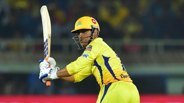 IPL Final- CSK captain M S Dhoni plays a shot during the Indian Premier League 2019 (Qualifier 2) cricket match.(PTI)