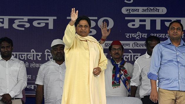 Prime Minister Narendra Modi on Sunday launched a scathing attack at Bahujan Samaj Party chief Mayawati and asked her why she hadn’t withdrawn support to the Congress in Rajasthan after a Dalit woman was gangraped in Alwar.(Biplov Bhuyan/HT PHOTO)