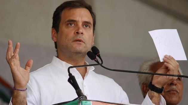 Congress president Rahul Gandhi speaks during a campaign at Shujalpur, Madhya Pradesh, May 11, 2019. (ANI) Congress president Rahul Gandhi speaks during a campaign at Shujalpur, Madhya Pradesh, May 11, 2019. (ANI)