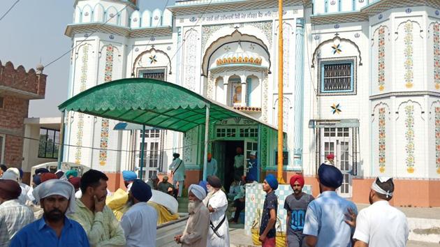 The gurdwara in Hathoa village of Malerkotla where a copy of the holy book was found burnt. (HT Photo) The gurdwara in Hathoa village of Malerkotla where a copy of the holy book was found burnt. (HT Photo)