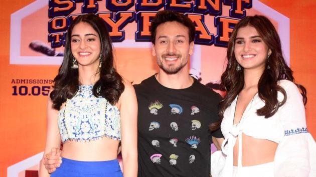 Tiger Shroff with Ananya Pandey and Tara.