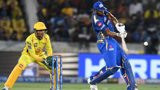 Mumbai Indians cricketer Kieron Pollard plays a shot. (AFP) Mumbai Indians cricketer Kieron Pollard plays a shot. (AFP)