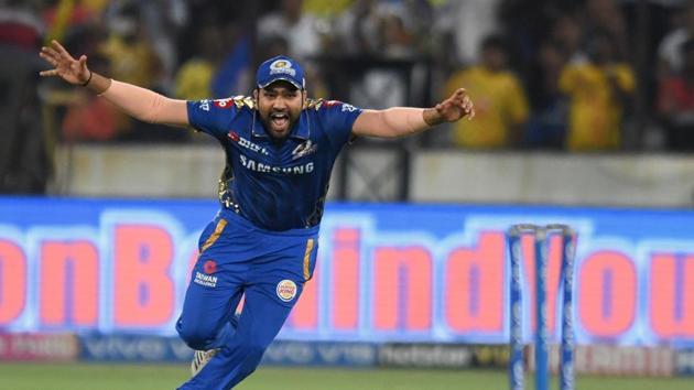 Mumbai Indians cricket captain Rohit Sharma celebrates after winning the 2019 Indian Premier League(AFP)