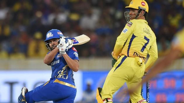 Hyderabad: Mumbai Indians (MI) skipper Rohit Sharma plays a shot. (PTI) Hyderabad: Mumbai Indians (MI) skipper Rohit Sharma plays a shot. (PTI)