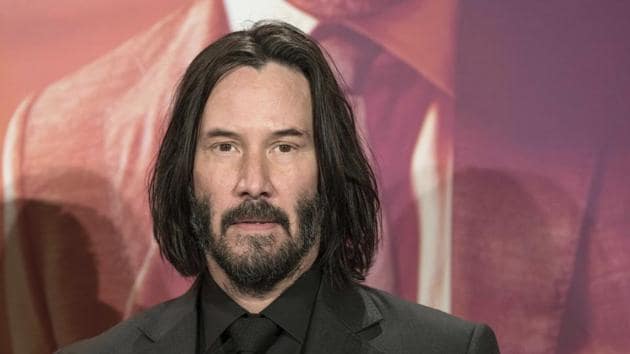 Actor Keanu Reeves poses for media during a photo-call to promote the movie John Wick: Chapter 3 - Parabellum in Berlin.(AP)
