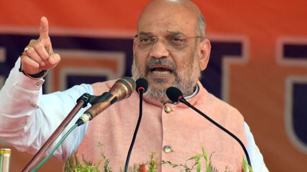 BJP national president Amit Shah Monday dared West Bengal Chief Minister Mamata Banerjee to arrest him for chanting “Jai Shri Ram.”(BJP4India/Twitter )