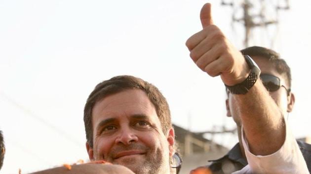 File photo of Congress president Rahul Gandhi during campaign trail. File photo of Congress president Rahul Gandhi during campaign trail.