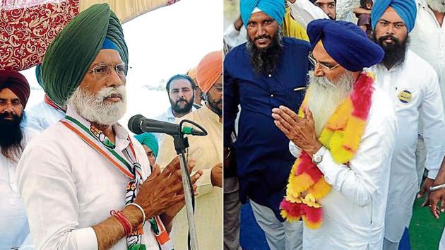Congress’ Fatehgarh Sahib Lok Sabha candidate Dr AmarSingh (left) and SAD nominee Darbara Singh Guru are both former bureaucrats.(Agencies)