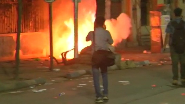 Motorcycle set ablaze during Shah’s rally in Kolkata(ANI)