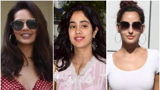 Esha Gupta, Janhvi Kapoor, and Nora Fatehi spotted in Mumbai. (Varunder Chawla) Esha Gupta, Janhvi Kapoor, and Nora Fatehi spotted in Mumbai. (Varunder Chawla)