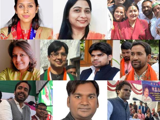 First row(L-R):  Poorvi Verma, Sanghmitra Maurya, Dolly Sharma, Second row(L-R): Supriya Shrinate, Tanuj Punia, Akshay Yadav, Jayant Chaudhary, Third row(L-R): Dinesh Lal ‘Nirahua’, Kamlesh Katheria, Ritesh Pandey.