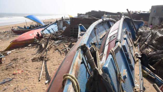 The Housing and Urban Development department has said that Cyclone Fani that hit the Odisha coast on May 3 damaged Rs 525 crore worth of assets. “53 urban local bodies severely affected. 291 km of drains, 750 km of roads, 267 culverts have been damaged. Other infrastructures like parks, playgrounds, community centers, town halls and others have been badly affected,” said G Mathivathanan, Principal Secretary, Housing and Urban Development. (Arabinda Mahapatra / HT File)