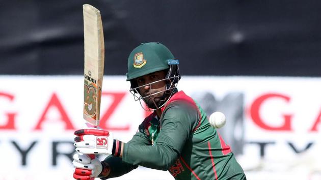 Tamim Iqbal bats during the Tri-Nation Series, one-day international between Ireland and Bangladesh.(AFP)