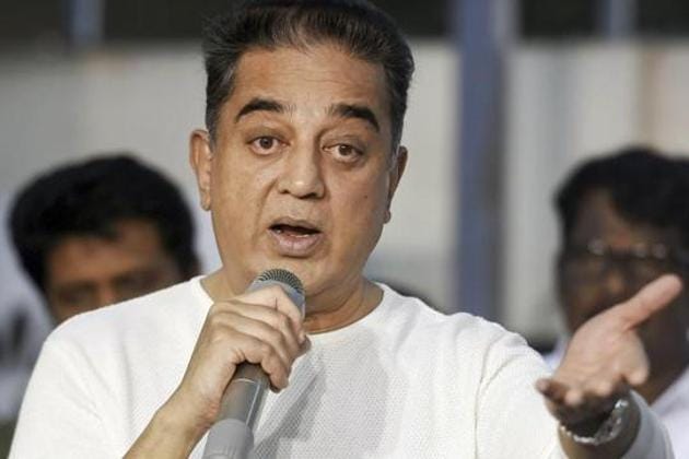 Makkal Needhi Maiam president Kamal Haasan addresses a press conference after announcing the party's Puducherry unit, in Chennai, in January 2019.(PTI FILE) Makkal Needhi Maiam president Kamal Haasan addresses a press conference after announcing the party's Puducherry unit, in Chennai, in January 2019.(PTI FILE)