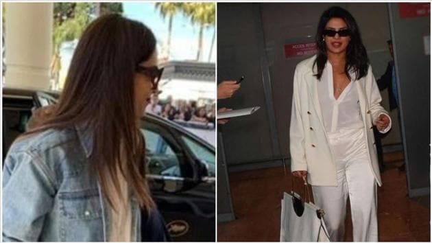 Deepika Padukone and Priyanka Chopra arrive for the Cannes Film Festival.