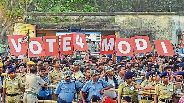 Supporters of the Bharatiya Janata Party (BJP) at a rally of Prime Minister Narendra Modi in West Bengal’s South 24 Parganas district. (PTI file photo) Supporters of the Bharatiya Janata Party (BJP) at a rally of Prime Minister Narendra Modi in West Bengal’s South 24 Parganas district. (PTI file photo)