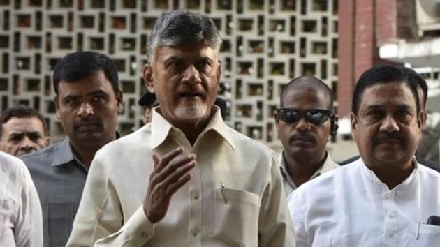 Andhra Pradesh chief minister N Chandrababu Naidu rushed to New Delhi on Friday afternoon to personally meet the CEC and other commissioners to register his protest against repolling (Sanjeev Verma/HT Photo)