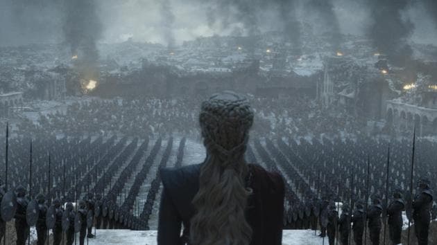 Emilia Clarke as Daenerys Targaryen in a still from the Game of Thrones finale.