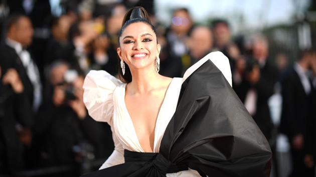 Danish-born Indian model Deepika Padukone poses as she arrives for the screening of the film "Rocketman" at the 72nd edition of the Cannes Film Festival in Cannes, southern France, on May 16, 2019. (Photo by LOIC VENANCE / AFP)(AFP)