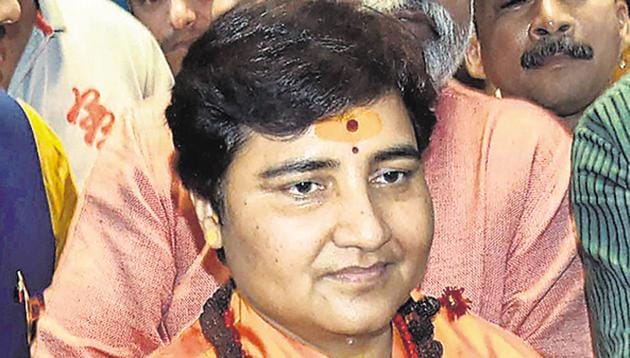 Pragya Singh Thakur has blamed the media for twisting her comments on Nathuram Godse out of context.(PTI PHOTO)