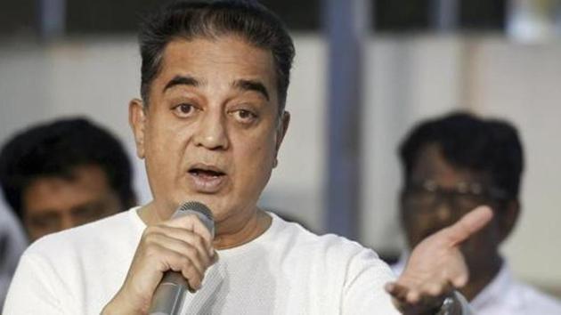 Makkal Needhi Maiam (MNM) president Kamal Haasan also reacted to PM Narendra Modi’s contention that no Hindu could ever be a terrorist.(PTI PHOTO) Makkal Needhi Maiam (MNM) president Kamal Haasan also reacted to PM Narendra Modi’s contention that no Hindu could ever be a terrorist.(PTI PHOTO)