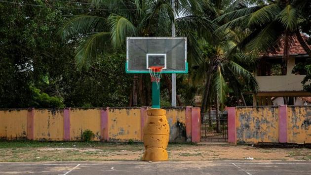 An empty basketball court where Jackson, 13, used to play is seen in Batticalao. Jackson, a promising basketball player who was captain of his school team, died on the spot. “He was my only child. I coached him to play basketball and we enjoyed playing together. Now my whole future generation is gone. Nothing is left,” said his father, Arasaratnam Verl, as he looked at Jackson’s jerseys and basketball. (Danish Siddiqui / REUTERS) An empty basketball court where Jackson, 13, used to play is seen in Batticalao. Jackson, a promising basketball player who was captain of his school team, died on the spot. “He was my only child. I coached him to play basketball and we enjoyed playing together. Now my whole future generation is gone. Nothing is left,” said his father, Arasaratnam Verl, as he looked at Jackson’s jerseys and basketball. (Danish Siddiqui / REUTERS)